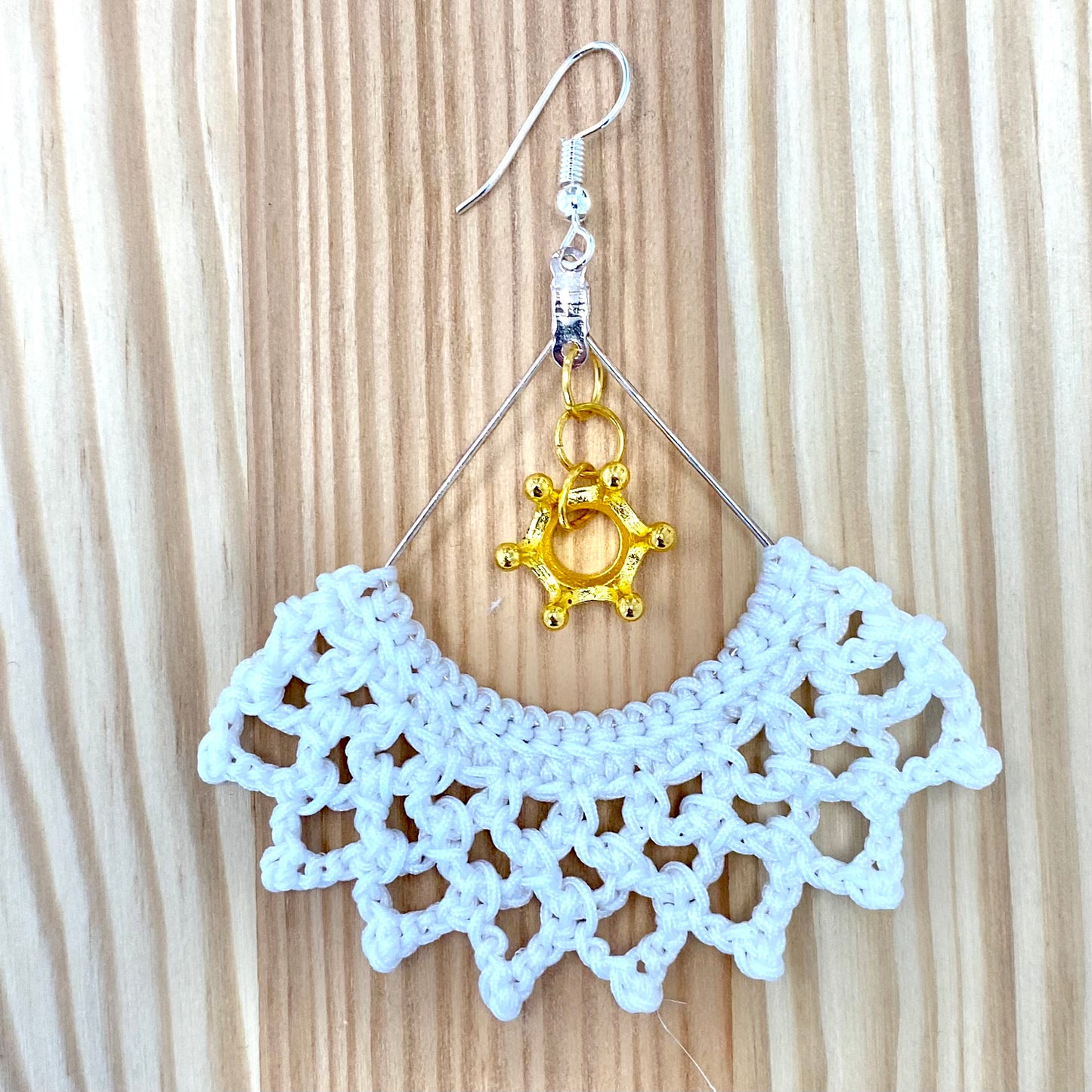 Miniature RBG Collar "I Dissent" Crochet Earrings
