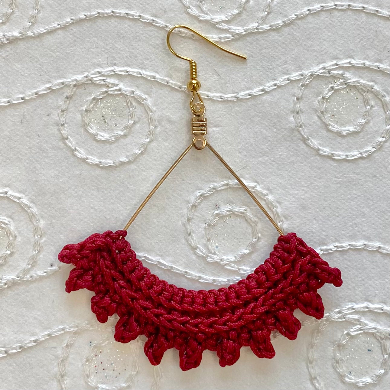 SEMICIRCLE Ruffle Crochet Earrings