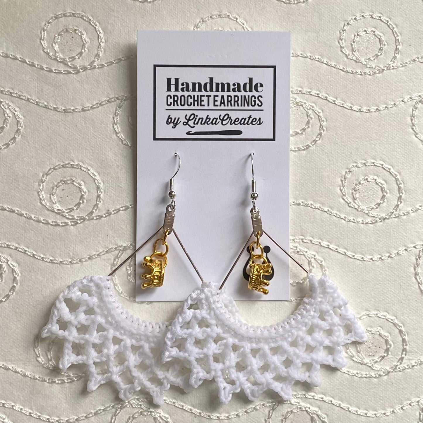 Miniature RBG Collar "I Dissent" Crochet Earrings