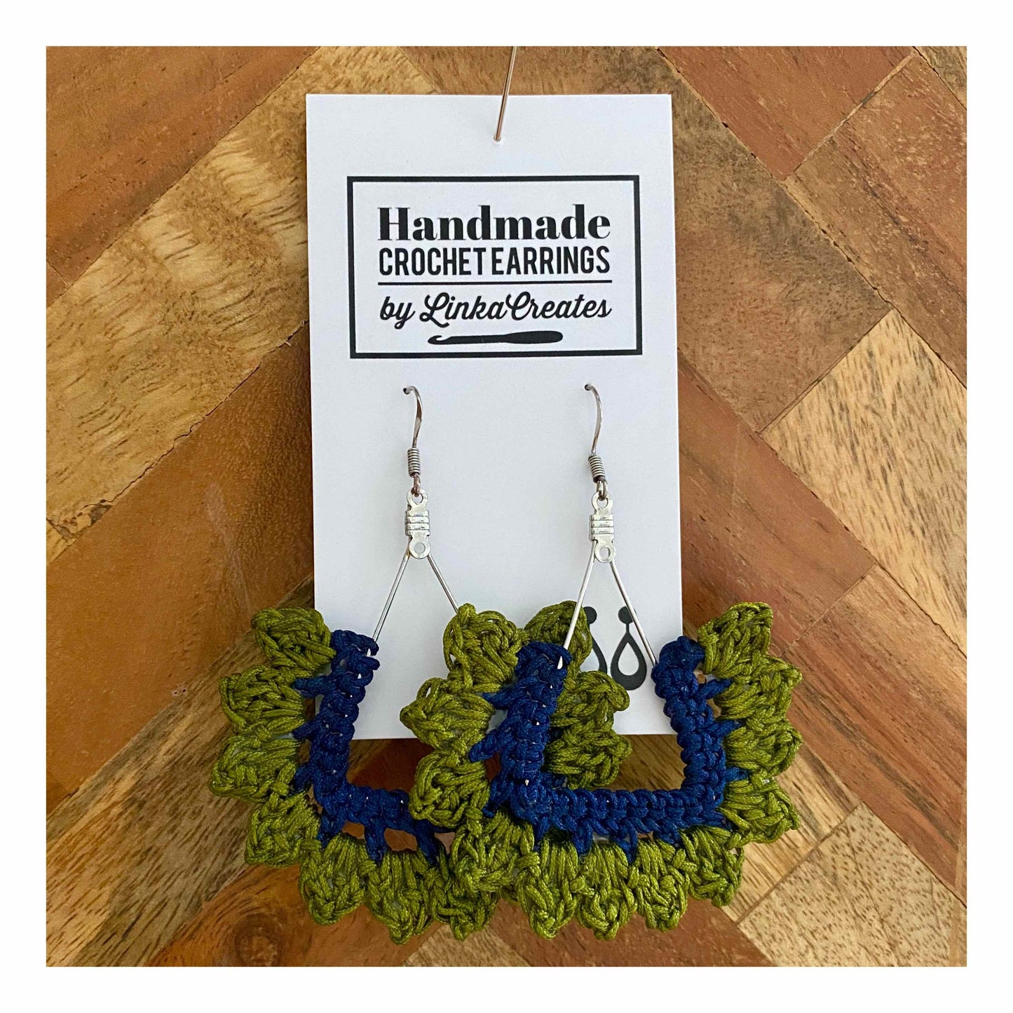 TWO-TONE Handmade Crochet Earrings