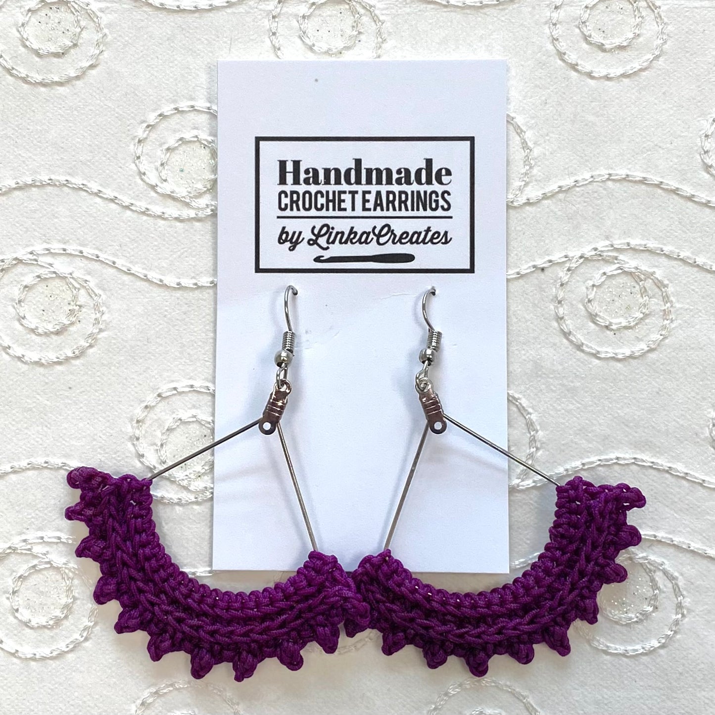 SEMICIRCLE Ruffle Crochet Earrings