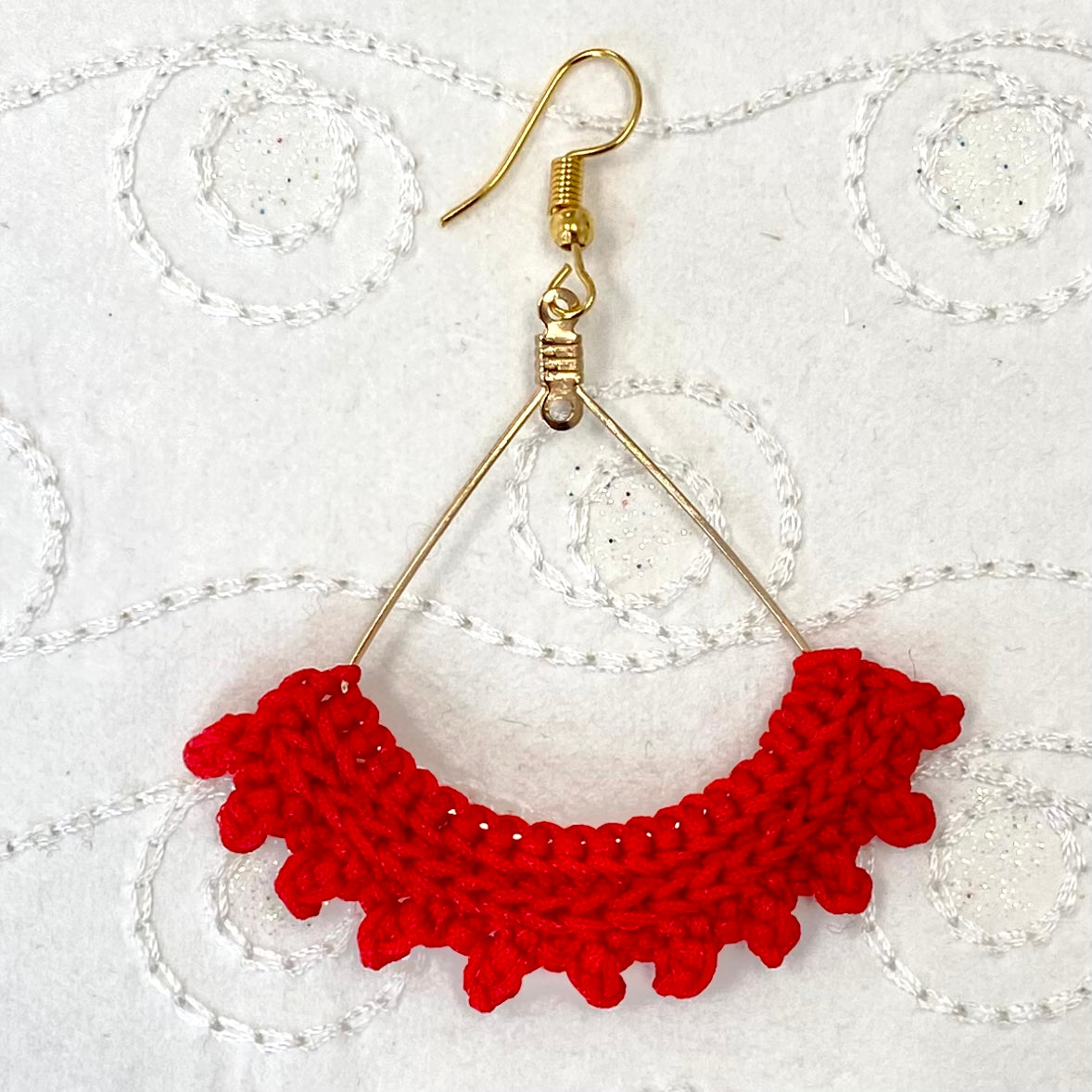 SEMICIRCLE Ruffle Crochet Earrings