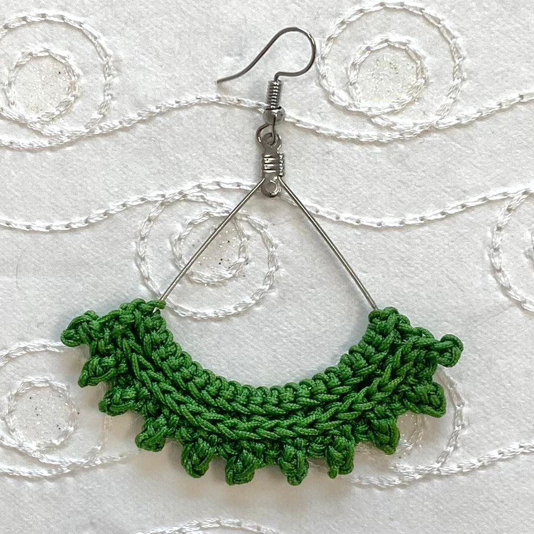 SEMICIRCLE Ruffle Crochet Earrings