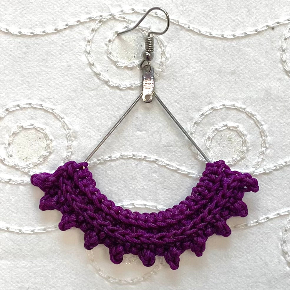 SEMICIRCLE Ruffle Crochet Earrings