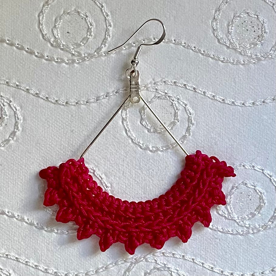 SEMICIRCLE Ruffle Crochet Earrings