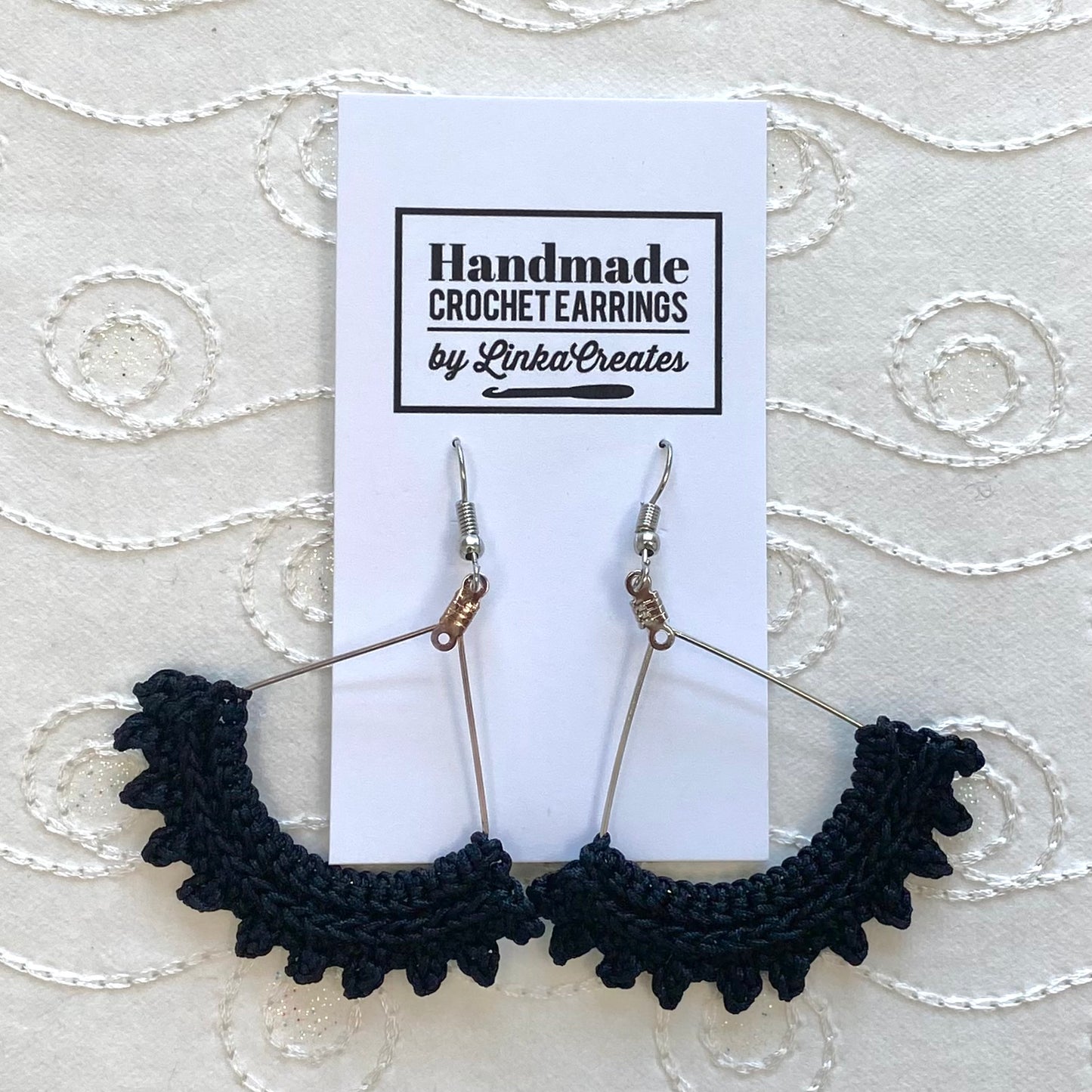 SEMICIRCLE Ruffle Crochet Earrings