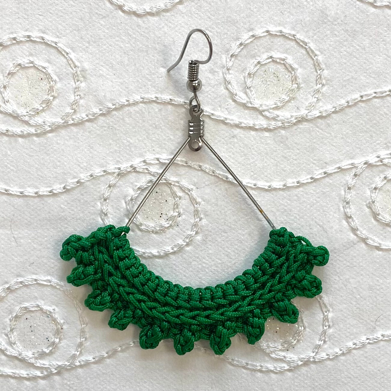 SEMICIRCLE Ruffle Crochet Earrings