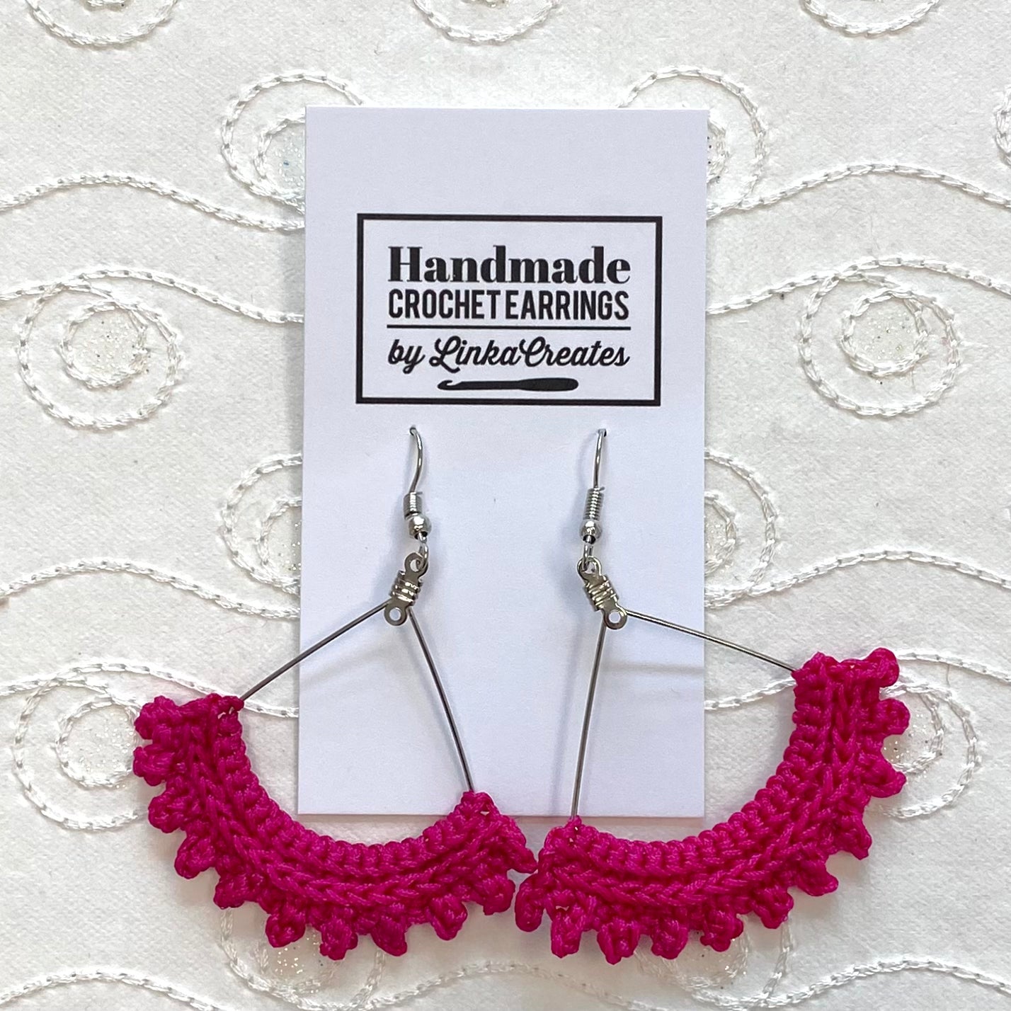 SEMICIRCLE Ruffle Crochet Earrings