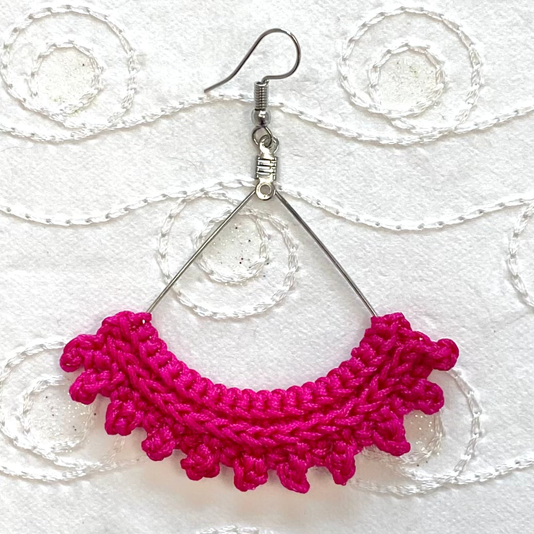 SEMICIRCLE Ruffle Crochet Earrings