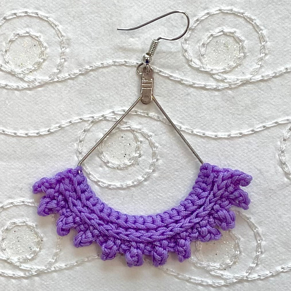 SEMICIRCLE Ruffle Crochet Earrings