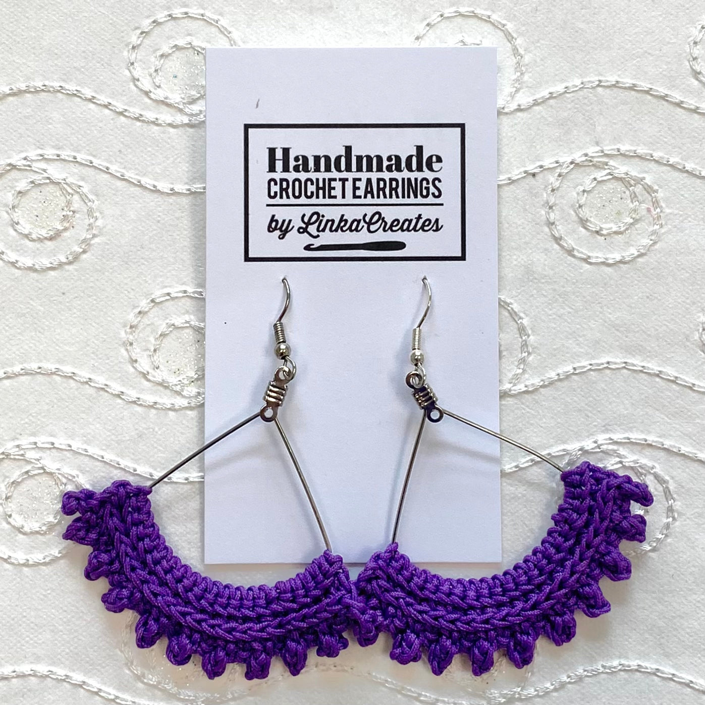 SEMICIRCLE Ruffle Crochet Earrings