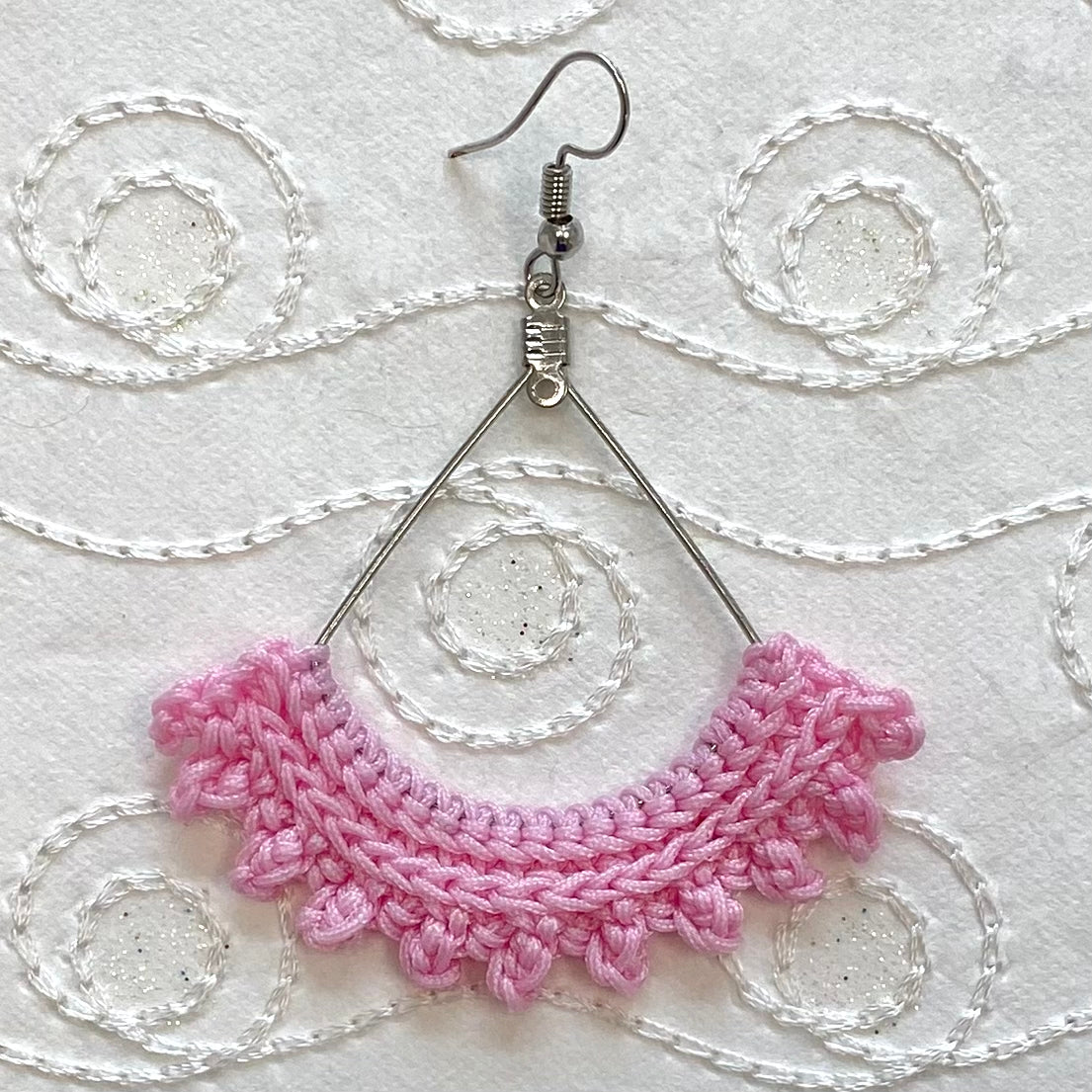 SEMICIRCLE Ruffle Crochet Earrings