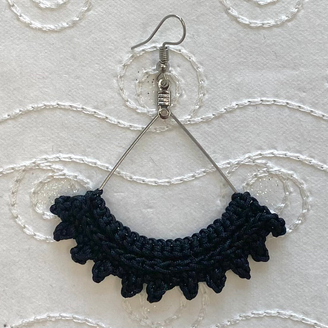 SEMICIRCLE Ruffle Crochet Earrings