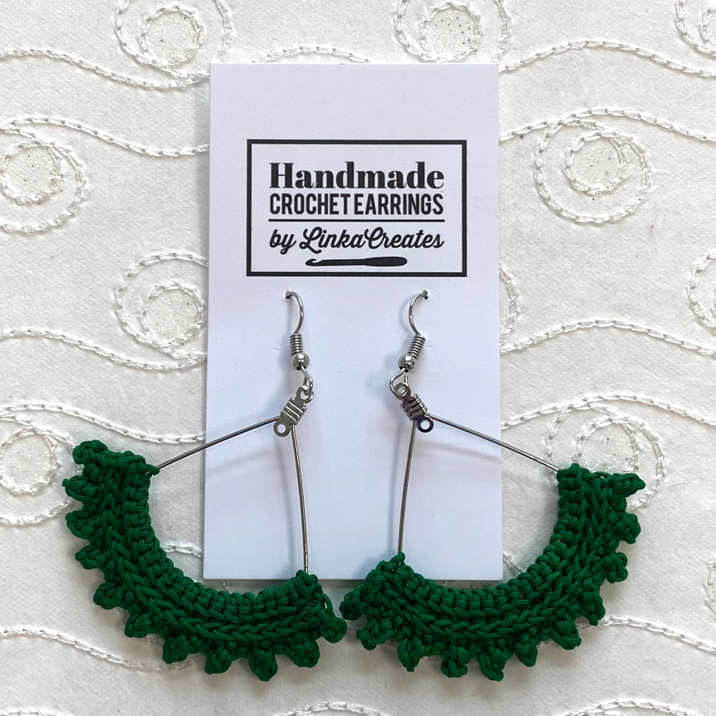 SEMICIRCLE Ruffle Crochet Earrings