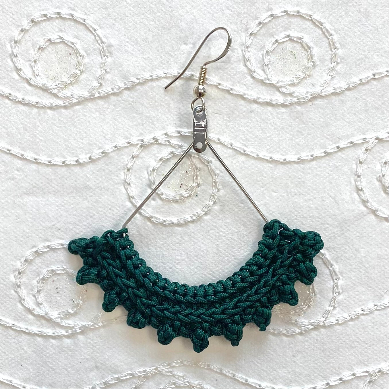 SEMICIRCLE Ruffle Crochet Earrings