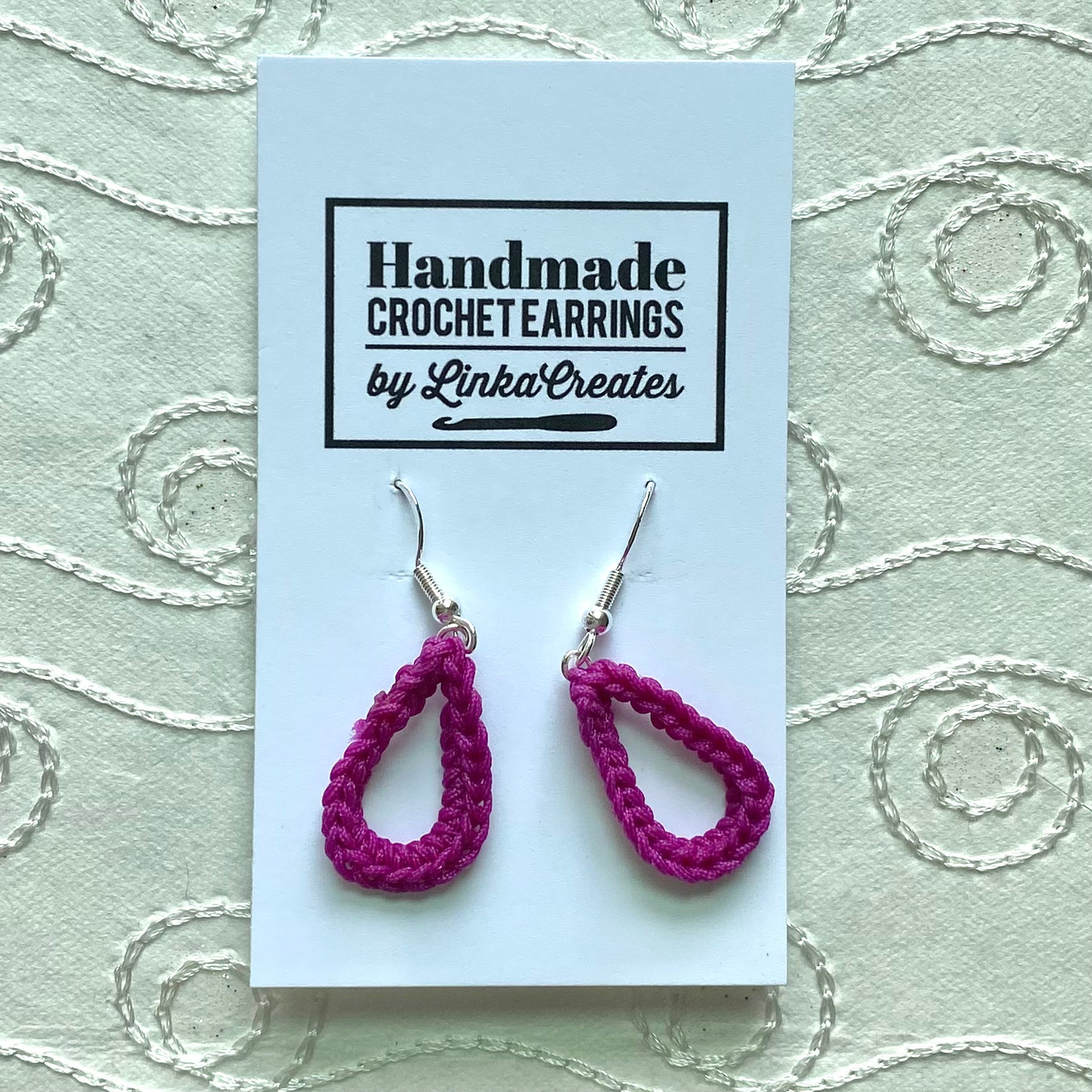 Earring tutorial - needle tatting - purple earrings - made with size 10  crochet thread 
