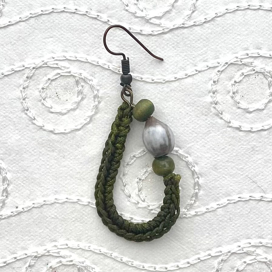 KIDNEY BEAN Crochet Earrings